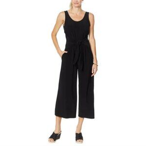 Brittany Humble Black Front Tie Pants Jumpsuit Womens Plus Size 1X
